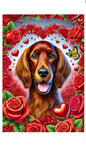 Irish Setter -  Best of Breed DCR Valentines Day Outdoor House and Garden Flag