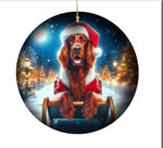 Irish  Setter -  Best of Breed DCR Christmas Tree Porcelain Ornament Double Sided