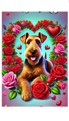 Irish Terrier -  Best of Breed DCR Valentines Day Outdoor House and Garden Flag