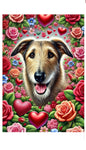 Irish Wolfhound Fawn -  Best of Breed DCR Valentines Day Outdoor House and Garden Flag