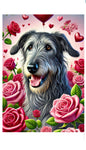 Irish Wolfhound Grey -  Best of Breed DCR Valentines Day Outdoor House and Garden Flag