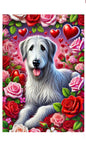 Irish Wolfhound White -  Best of Breed DCR Valentines Day Outdoor House and Garden Flag