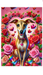 Italian Greyhound Fawn -  Best of Breed DCR Valentines Day Outdoor House and Garden Flag