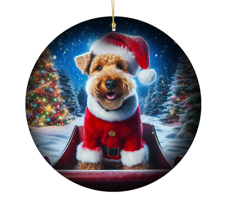 Lakeland Terrier - Best of Breed DCR Christmas Tree Porcelain Ornament Double Sided