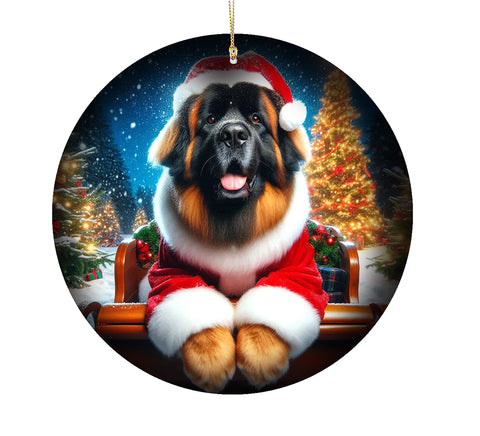 Leonberger - Best of Breed DCR Christmas Tree Porcelain Ornament Double Sided