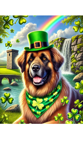 Leonberger -  Best of Breed DCR Saint Patricks Day Day Outdoor House and Garden Flag