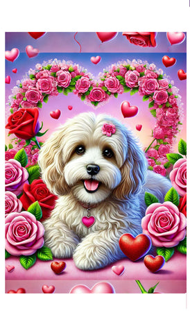 Maltipoo - Best of Breed DCR Valentines Day Outdoor House and Garden Flag