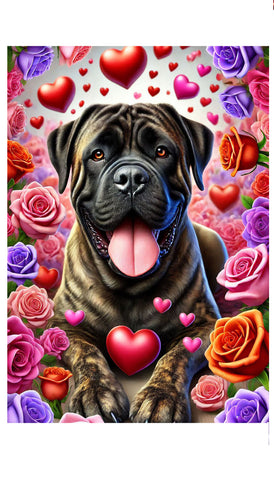 Mastiff Brindle - Best of Breed DCR Valentines Day Outdoor House and Garden Flag