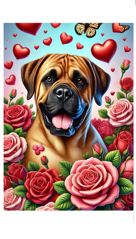 Mastiff Fawn - Best of Breed DCR Valentines Day Outdoor House and Garden Flag