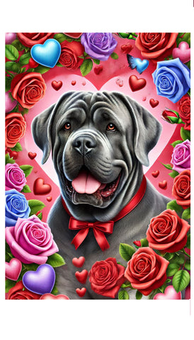 Mastiff Grey - Best of Breed DCR Valentines Day Outdoor House and Garden Flag