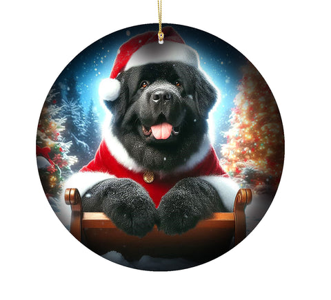 Newfoundland  - Best of Breed DCR Christmas Tree Porcelain Ornament Double Sided
