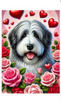 Old English Sheepdog - Best of Breed DCR Valentines Day Outdoor House and Garden Flag