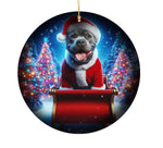 Pit Bull Blue - Best of Breed DCR Christmas Tree Porcelain Ornament Double Sided