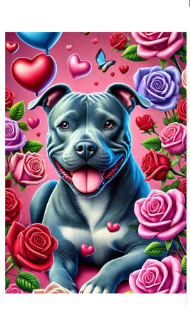 Pit Blue Blue - Best of Breed DCR Valentines Day Outdoor House and Garden Flag