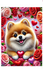 Pomeranian - Best of Breed DCR Valentines Day Outdoor House and Garden Flag