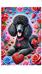 Poodle Black - Best of Breed DCR Valentines Day Outdoor House and Garden Flag