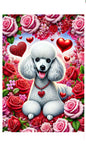 Poodle White - Best of Breed DCR Valentines Day Outdoor House and Garden Flag