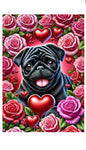 Pug Black - Best of Breed DCR Valentines Day Outdoor House and Garden Flag