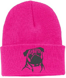 Pug - Embroidered Knit Hats