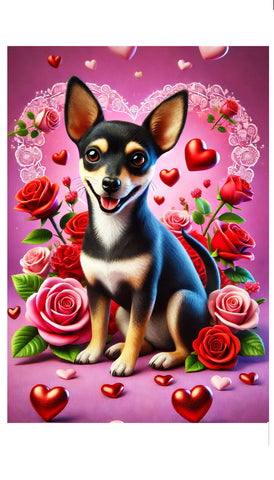 Rat Terrier - Best of Breed DCR Valentines Day Outdoor House and Garden Flag