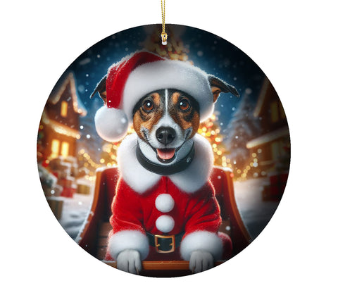 Rat Terrier -  Best of Breed DCR Christmas Tree Porcelain Ornament Double Sided