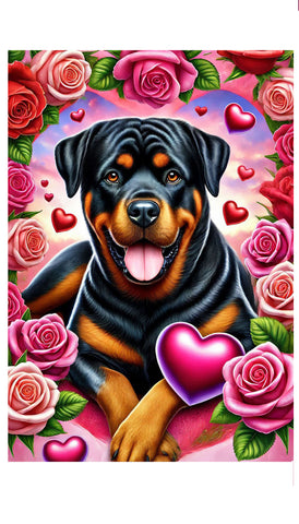 Rottweiler - Best of Breed DCR Valentines Day Outdoor House and Garden Flag