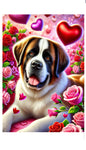 Saint Bernard - Best of Breed DCR Valentines Day Outdoor House and Garden Flag