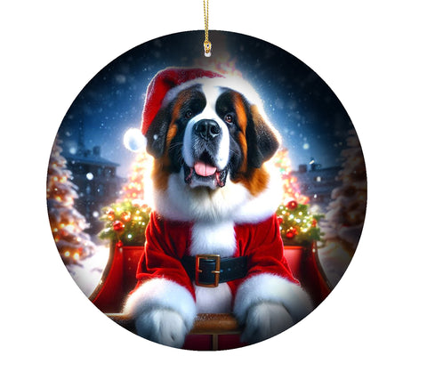 Saint Bernard - Best of Breed DCR Christmas Tree Porcelain Ornament Double Sided