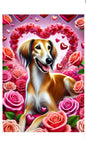 Saluki - Best of Breed DCR Valentines Day Outdoor House and Garden Flag