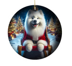 Samoyed - Best of Breed DCR Christmas Tree Porcelain Ornament Double Sided