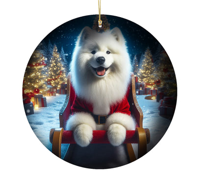 Samoyed - Best of Breed DCR Christmas Tree Porcelain Ornament Double Sided