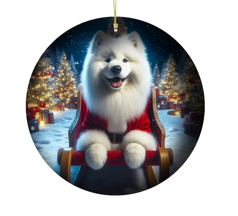 Samoyed - Best of Breed DCR Christmas Tree Porcelain Ornament Double Sided