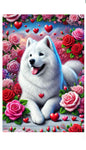 Samoyed - Best of Breed DCR Valentines Day Outdoor House and Garden Flag