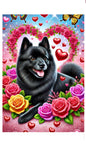 Schipperke - Best of Breed DCR Valentines Day Outdoor House and Garden Flag