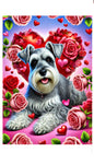 Schnauzer Grey Cropped - Best of Breed DCR Valentines Day Outdoor House and Garden Flag