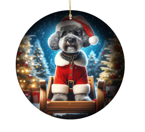 Schnoodle - Best of Breed DCR Christmas Tree Porcelain Ornament Double Sided