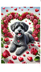 Schnoodle - Best of Breed DCR Valentines Day Outdoor House and Garden Flag