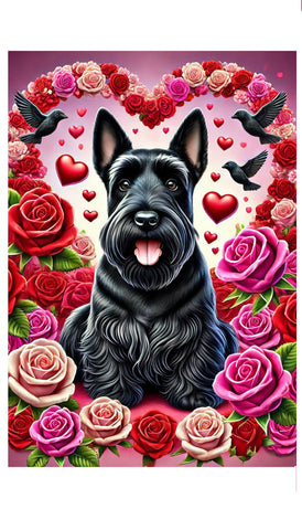 Scotty Black - Best of Breed DCR Valentines Day Outdoor House and Garden Flag