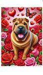 Shar Pei Red - Best of Breed DCR Valentines Day Outdoor House and Garden Flag