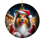 Sheltie Sable - Best of Breed DCR Christmas Tree Porcelain Ornament Double Sided