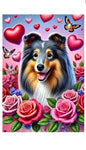 Sheltie Blue Merle - Best of Breed DCR Valentines Day Outdoor House and Garden Flag