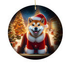 Shiba Inu Red - Best of Breed DCR Christmas Tree Porcelain Ornament Double Sided