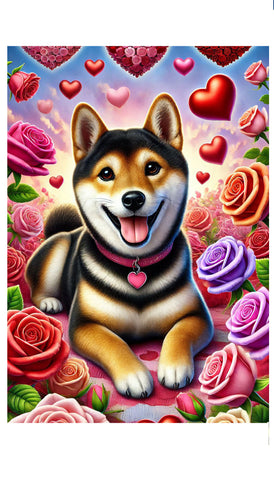 Shiba Inu Red - Best of Breed DCR Valentines Day Outdoor House and Garden Flag