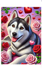 Siberian Husky Red - Best of Breed DCR Valentines Day Outdoor House and Garden Flag