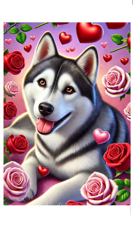 Siberian Husky Red - Best of Breed DCR Valentines Day Outdoor House and Garden Flag