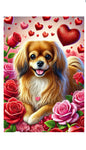 Tibetan Spaniel Fawn - Best of Breed DCR Valentines Day Outdoor House and Garden Flag