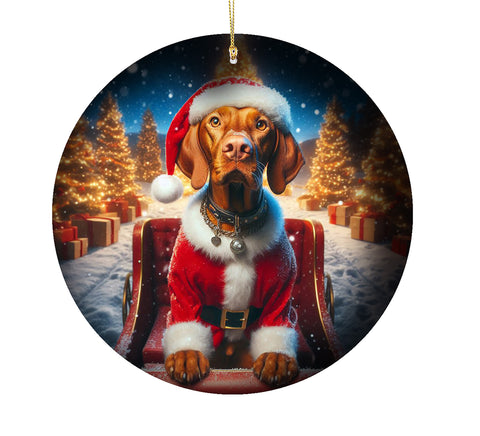 Vizsla - Best of Breed DCR Christmas Tree Porcelain Ornament Double Sided