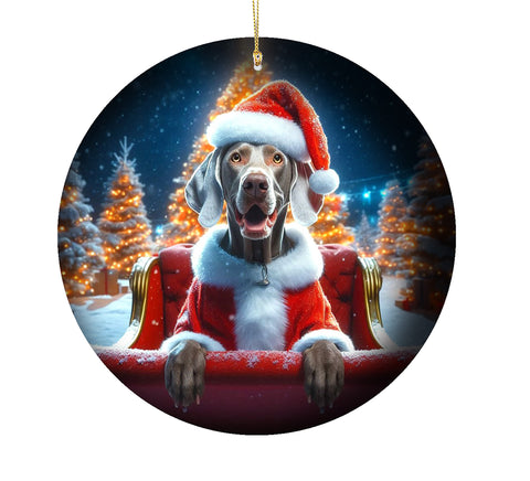 Weimaraner - Best of Breed DCR Christmas Tree Porcelain Ornament Double Sided