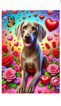 Weimaraner - Best of Breed DCR Valentines Day Outdoor House and Garden Flag