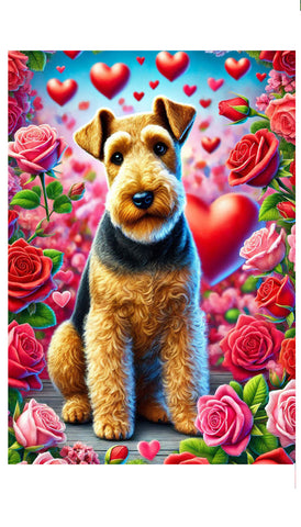 Welsh Terrier - Best of Breed DCR Valentines Day Outdoor House and Garden Flag